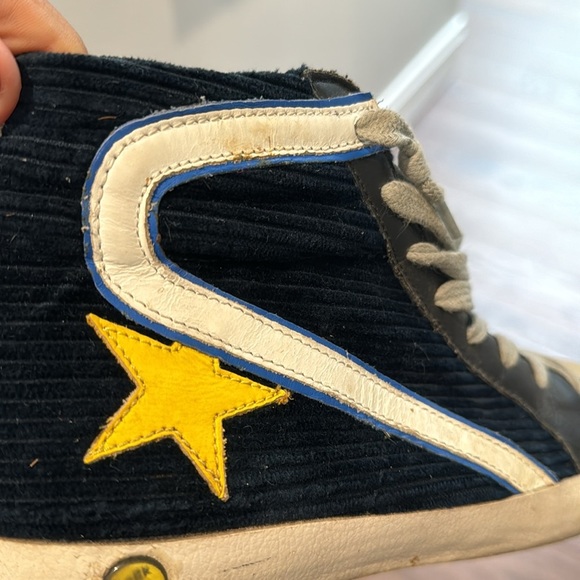 Golden Goose Women’s Navy Velvet & Leather High Tops Zipper Closure Size 38/8 - Picture 6 of 6